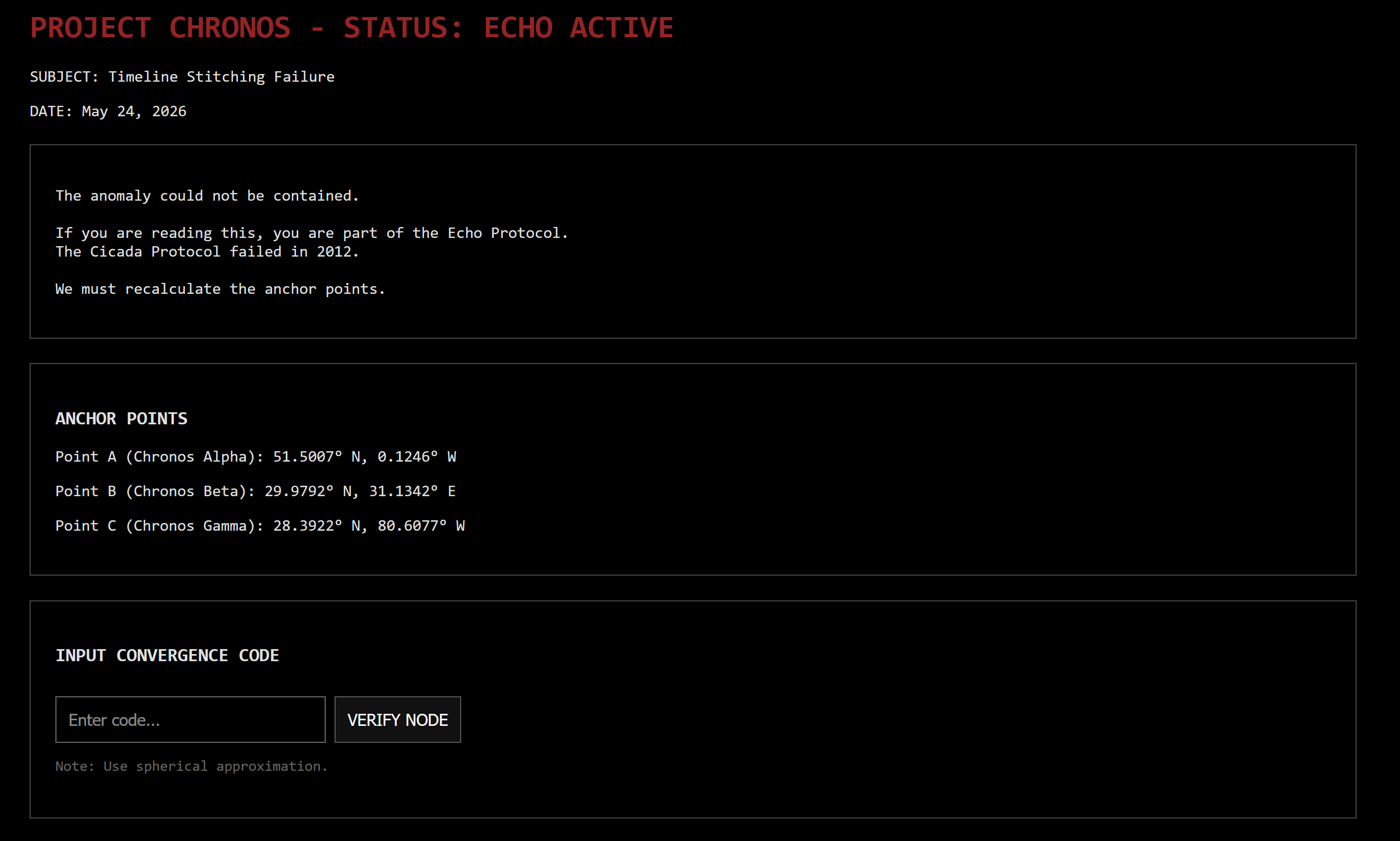 Chronos Project screenshot